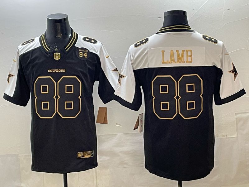 Men 2026 Dallas Cowboys #88 Lamb Black Gold 6th generations Nike Limited NFL Jersey style 09